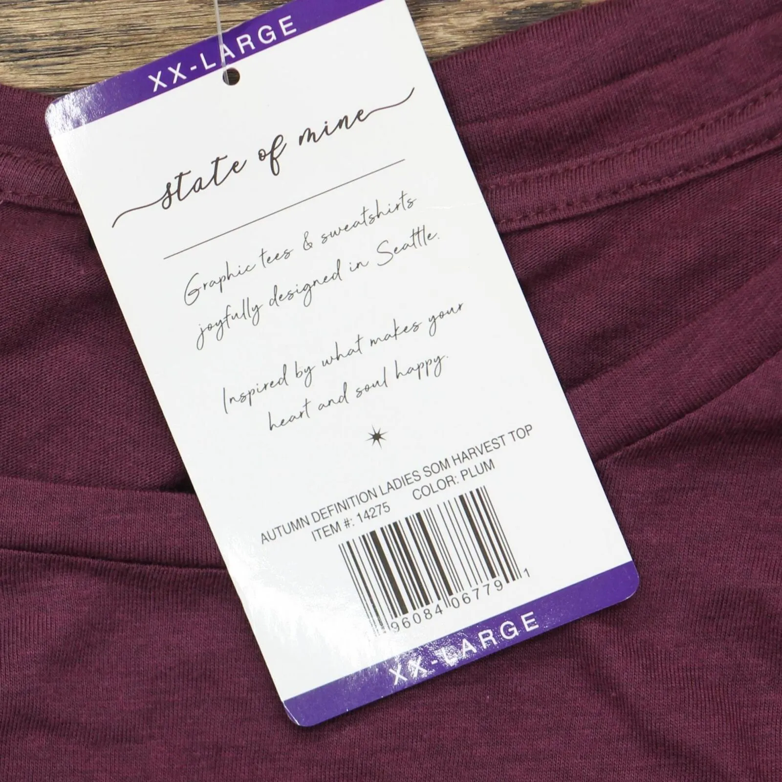 State Of Mine Women's Long Sleeve Autumn Harvest Fall Vibes Top 14275-State