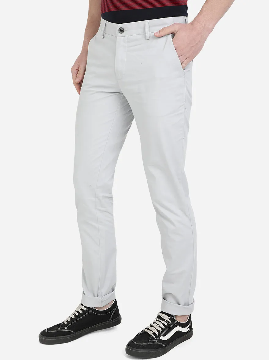 Steel Grey Solid Uno Fit Casual Trouser | JadeBlue