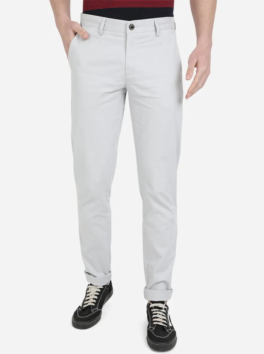 Steel Grey Solid Uno Fit Casual Trouser | JadeBlue
