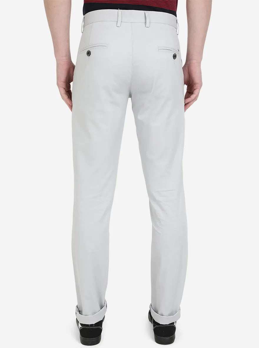 Steel Grey Solid Uno Fit Casual Trouser | JadeBlue