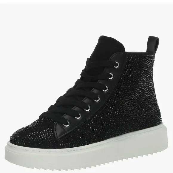 Steve Madden Girls JCarlly black embellished High tops, size 3