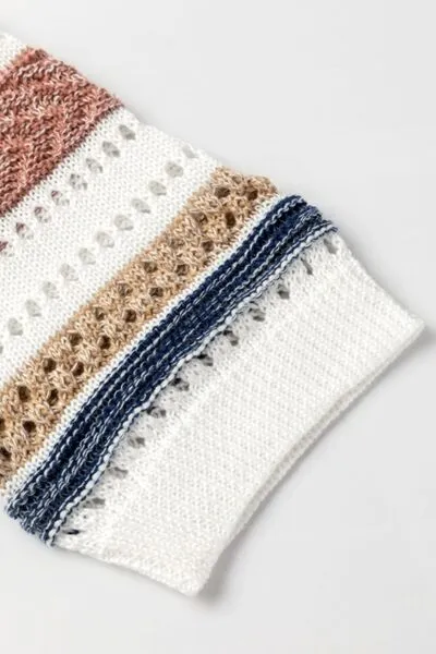 Striped Half Sleeve Knit Top