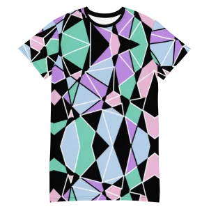 T-shirt Dress, Pastel Goth Geometric