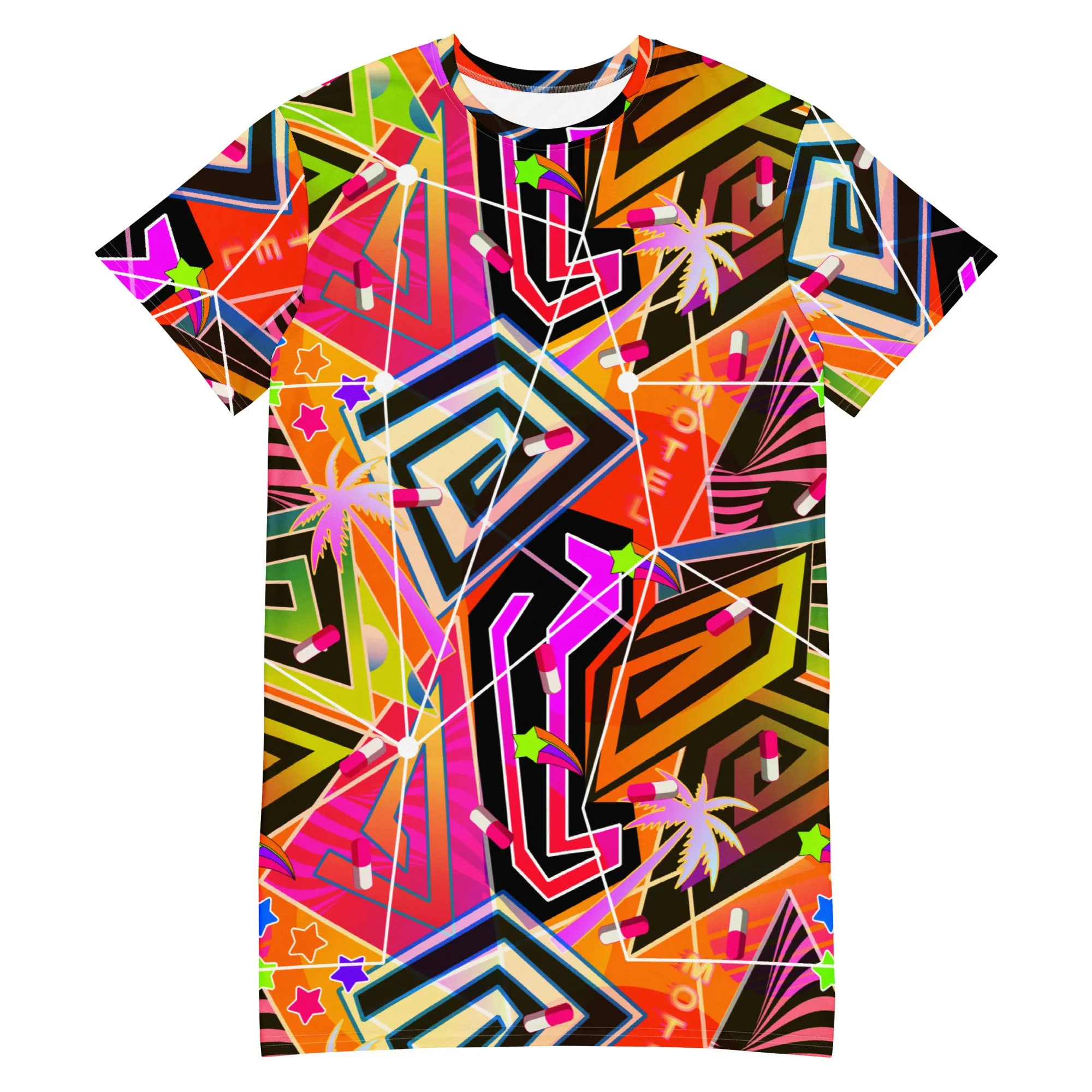 T-shirt dress, Vaporwave Neoncore