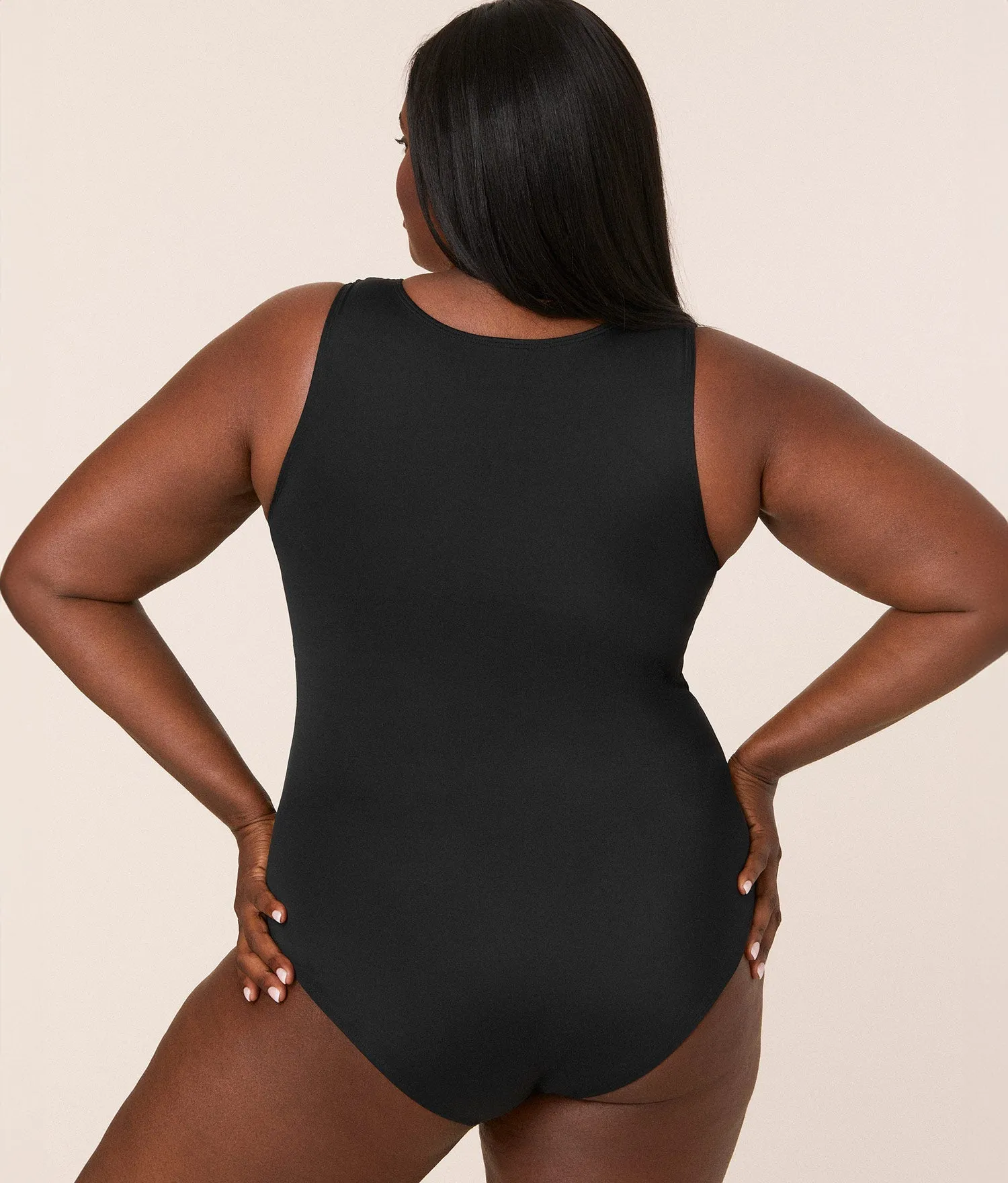 The Malibu One Piece - Eco Nylon - Black - Classic - Cheeky