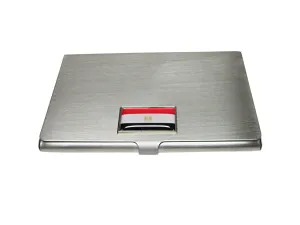 Thin Bordered Egypt Flag Pendant Business Card Holder