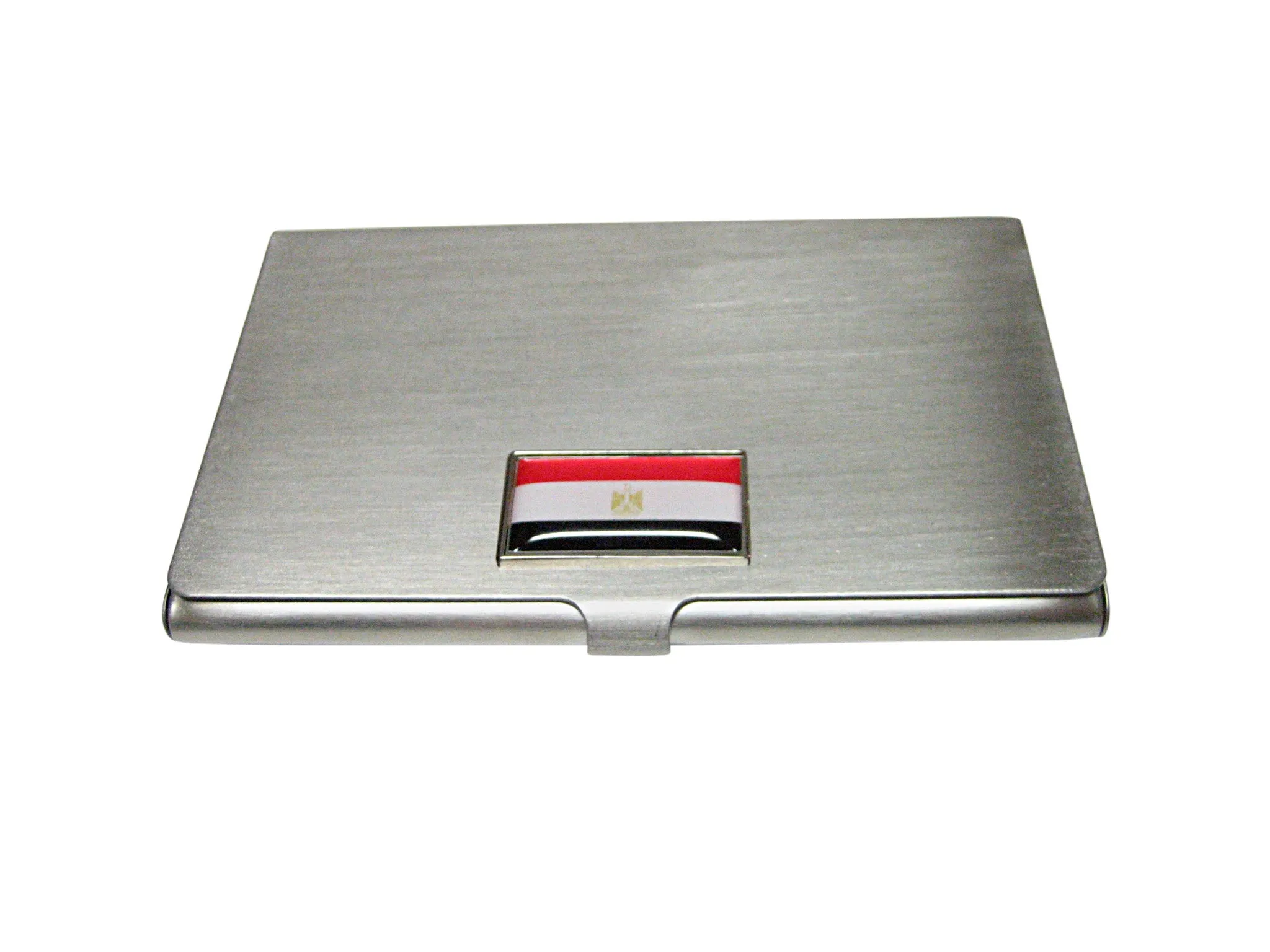 Thin Bordered Egypt Flag Pendant Business Card Holder