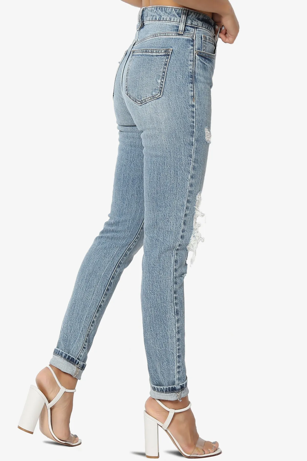 Tobi Ripped Super High Rise Mom Jeans in Medium