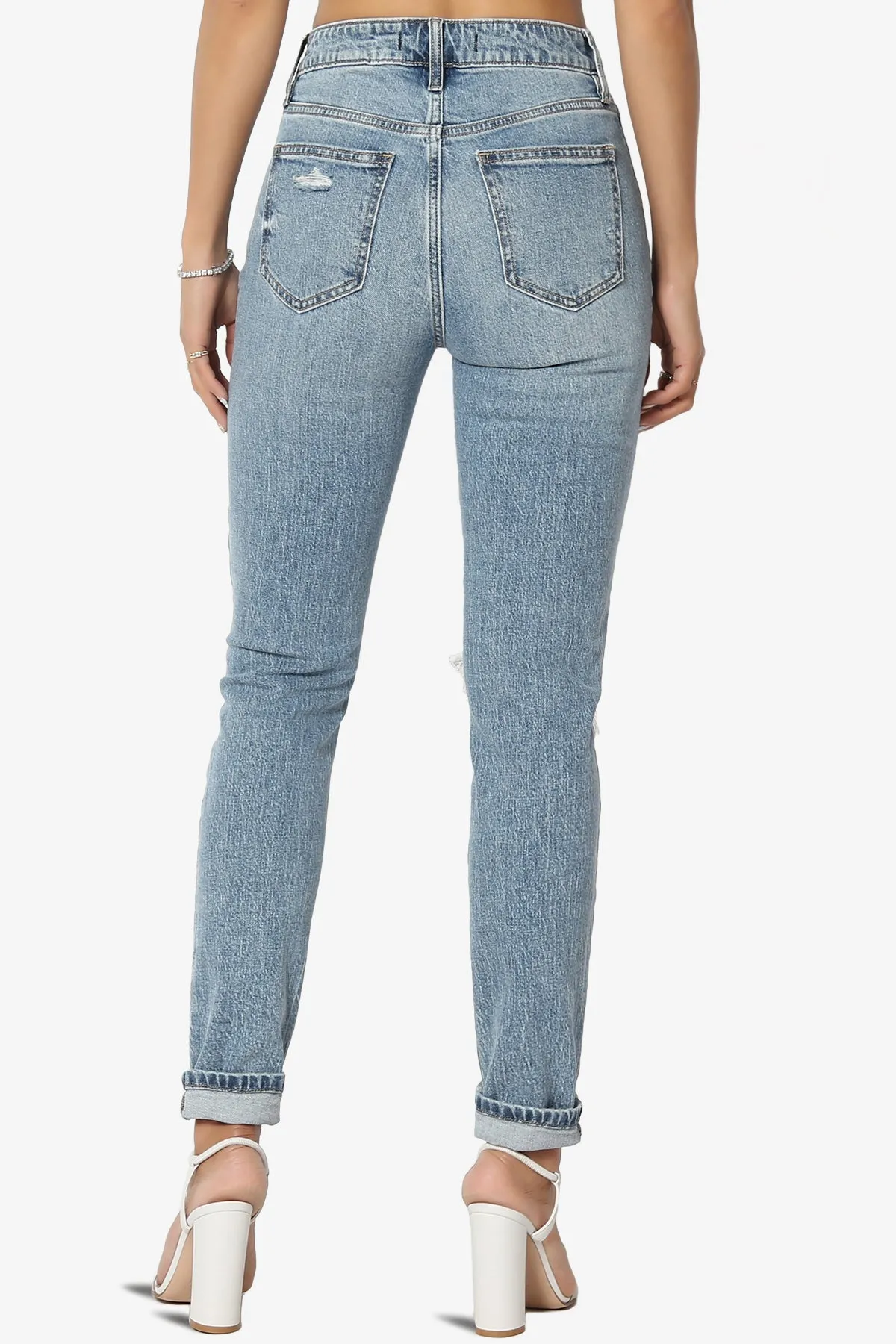 Tobi Ripped Super High Rise Mom Jeans in Medium