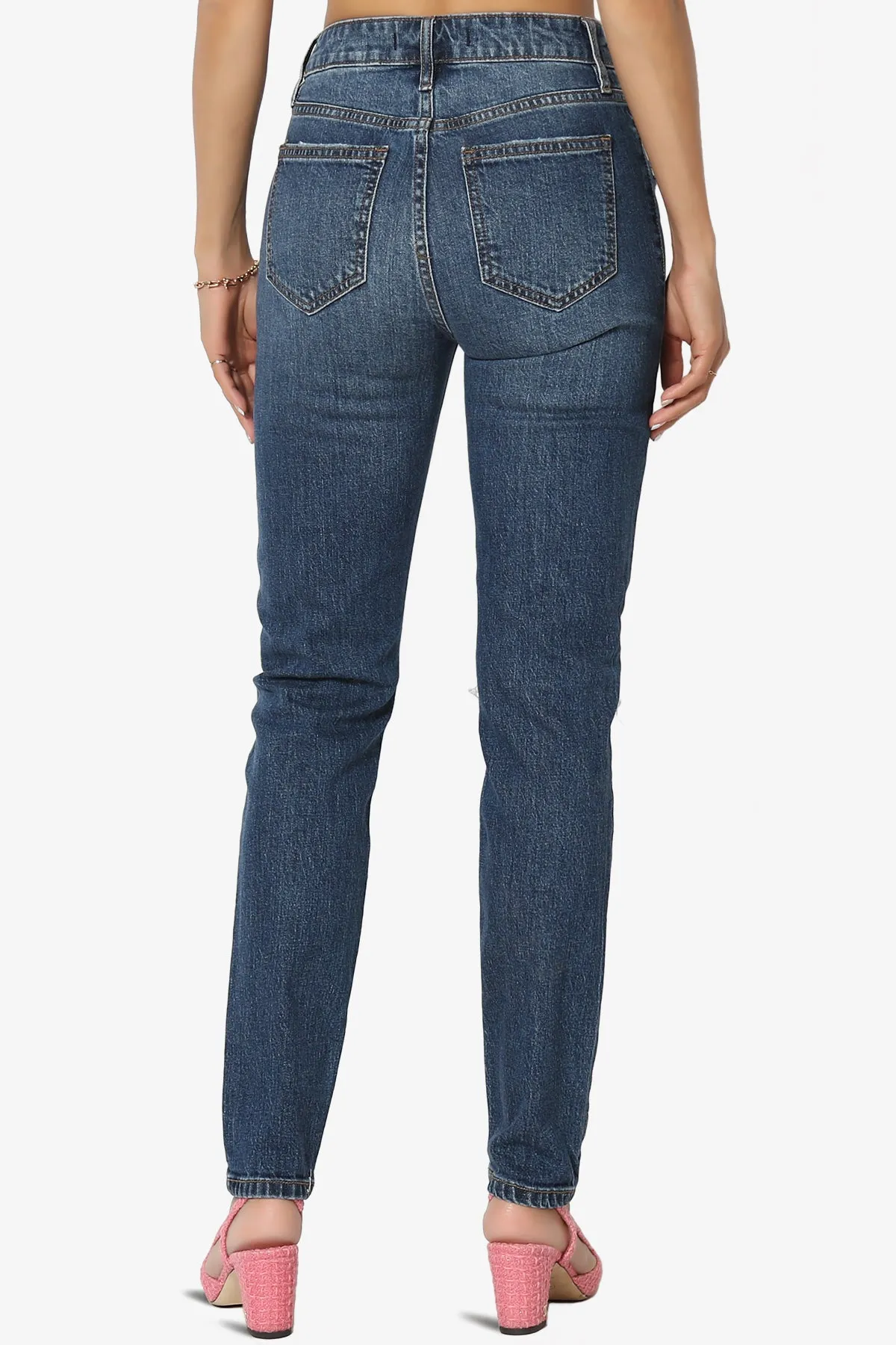 Tobi Ripped Super High Rise Mom Jeans in Space Dark