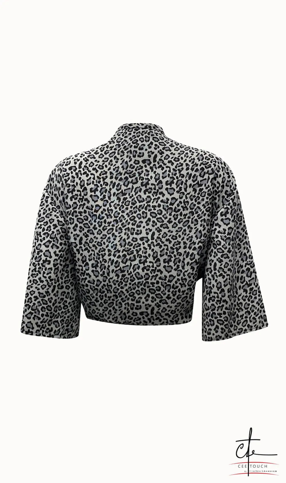Traditional Leopard Print Front Knot Crop Top