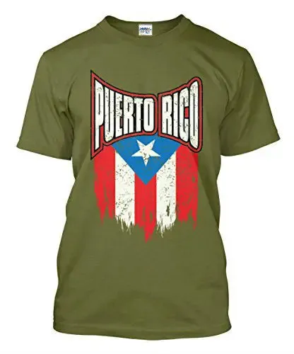 Tshirt O-neck Summer Personality Fashion Men T-shirts Big Puerto Rico Distressed Flag Men's T-shirt