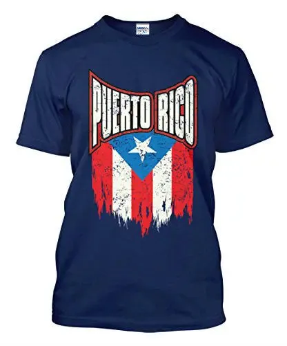 Tshirt O-neck Summer Personality Fashion Men T-shirts Big Puerto Rico Distressed Flag Men's T-shirt