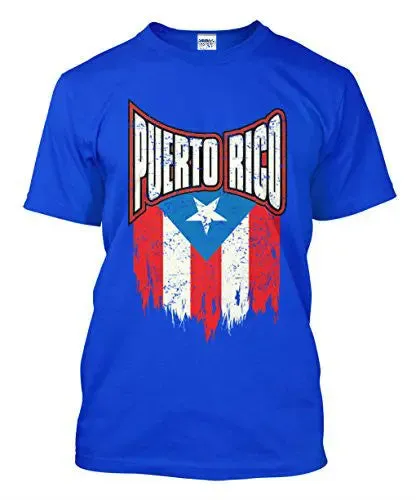Tshirt O-neck Summer Personality Fashion Men T-shirts Big Puerto Rico Distressed Flag Men's T-shirt