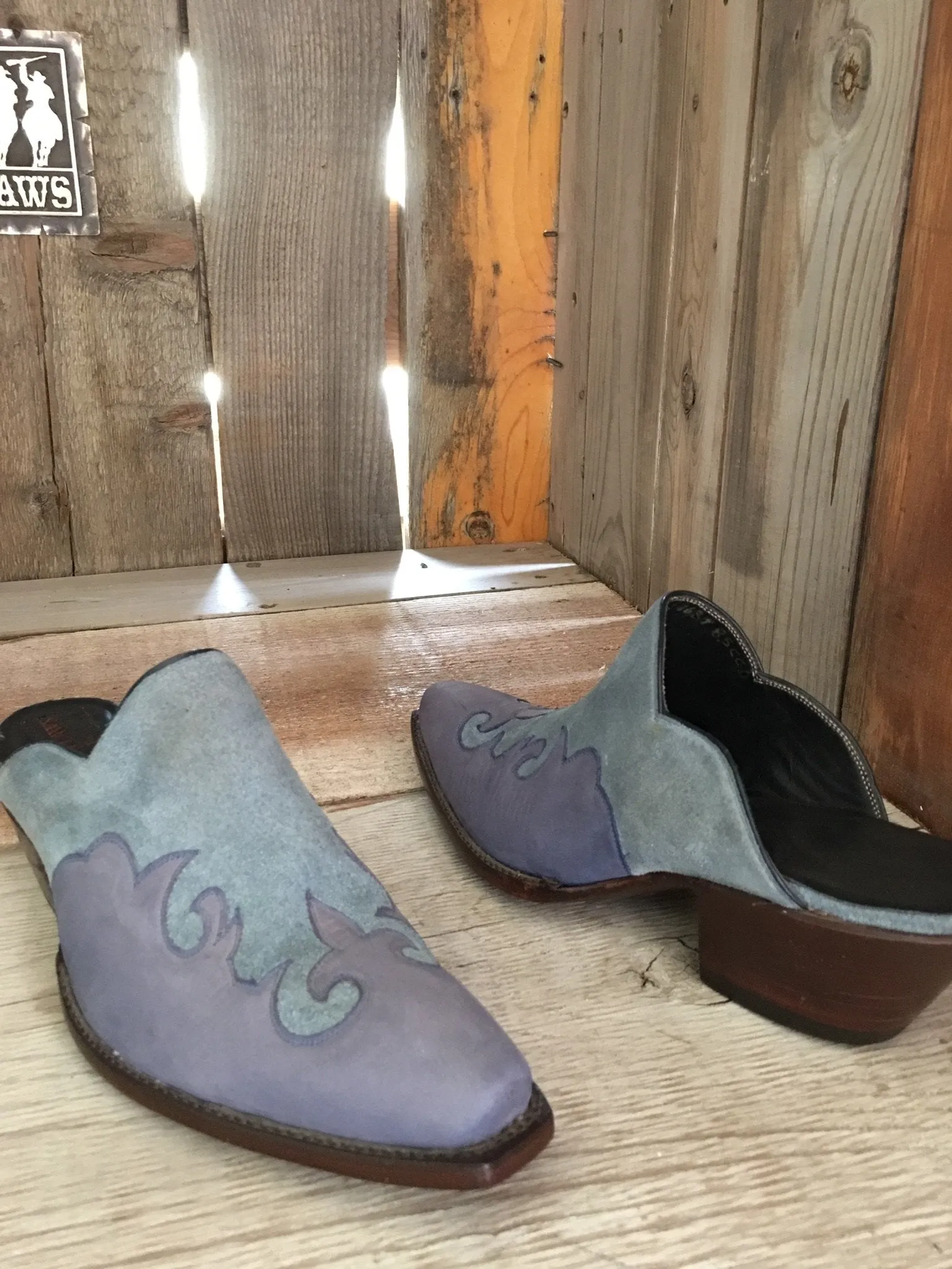 Turq Suede Blue Nubuck  Tres Outlaws Mule 1703@