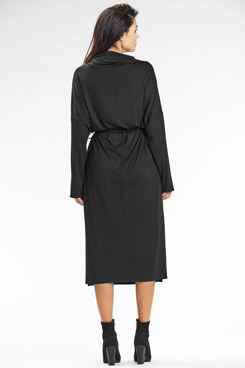Turtleneck Kimono Midi Dress