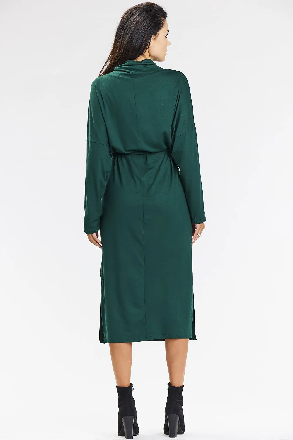 Turtleneck Kimono Midi Dress