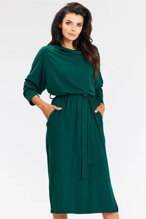 Turtleneck Kimono Midi Dress