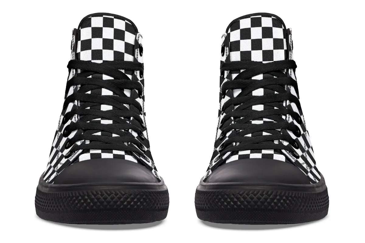 Vampire Bat Checkered High Tops