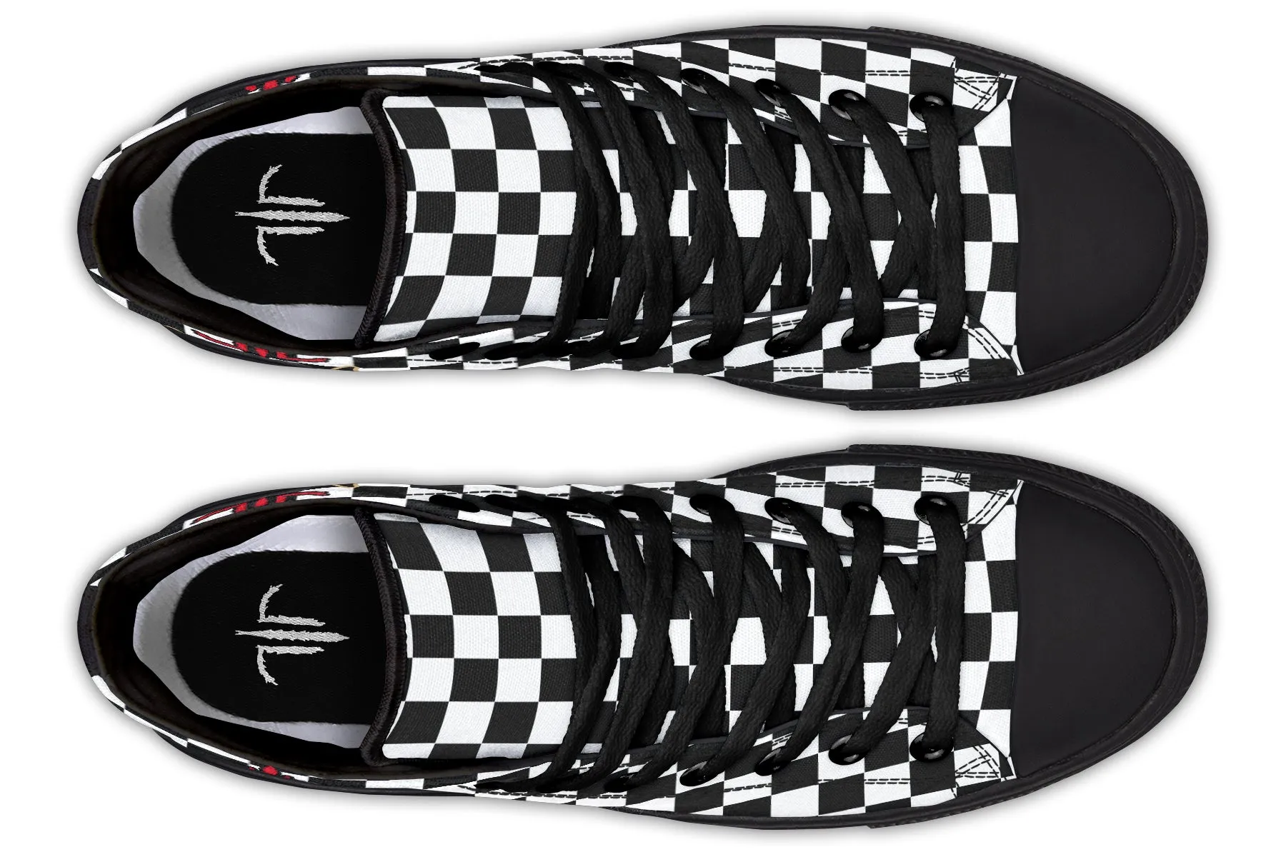 Vampire Bat Checkered High Tops