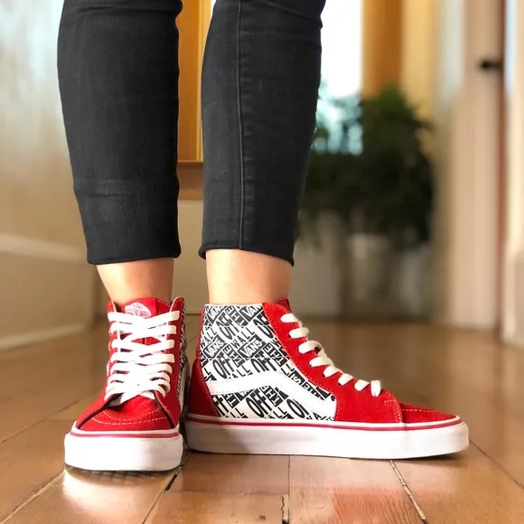 ♥️VANS SK-8 HIGH TOP RED SUEDE ♥️