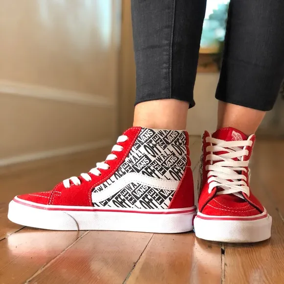 ♥️VANS SK-8 HIGH TOP RED SUEDE ♥️