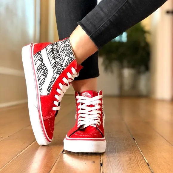 ♥️VANS SK-8 HIGH TOP RED SUEDE ♥️