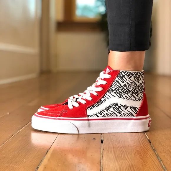 ♥️VANS SK-8 HIGH TOP RED SUEDE ♥️