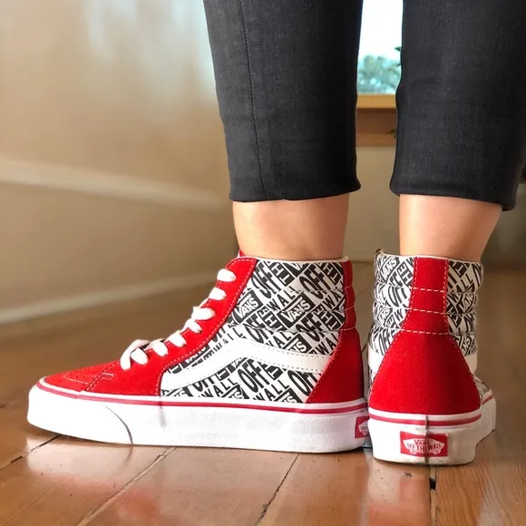 ♥️VANS SK-8 HIGH TOP RED SUEDE ♥️