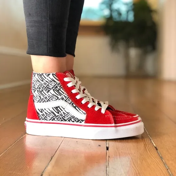 ♥️VANS SK-8 HIGH TOP RED SUEDE ♥️