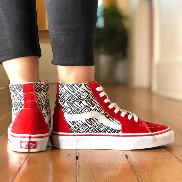 ♥️VANS SK-8 HIGH TOP RED SUEDE ♥️