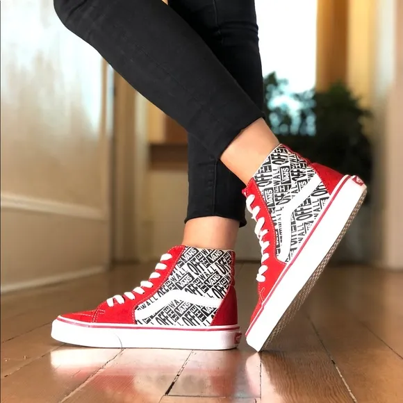 ♥️VANS SK-8 HIGH TOP RED SUEDE ♥️
