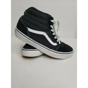 Vans SK8 Hi Canvas‎ High Tops Black White Size 6 Youths