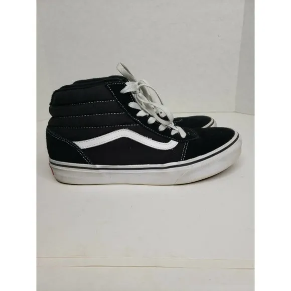 Vans SK8 Hi Canvas‎ High Tops Black White Size 6 Youths