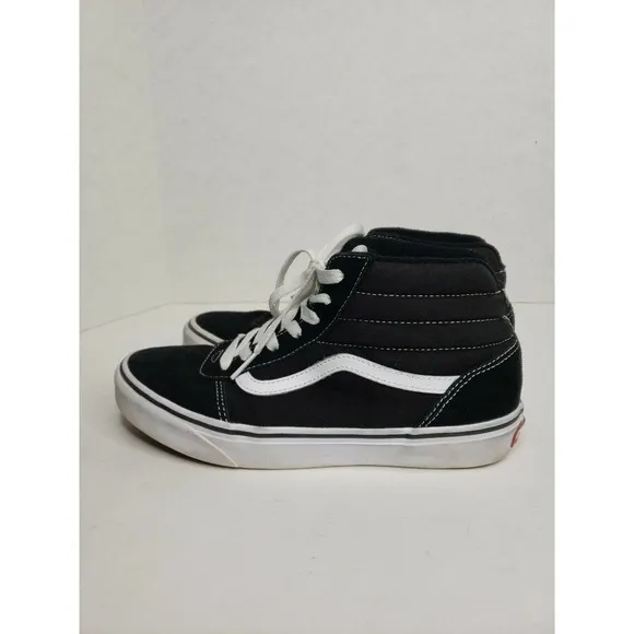 Vans SK8 Hi Canvas‎ High Tops Black White Size 6 Youths