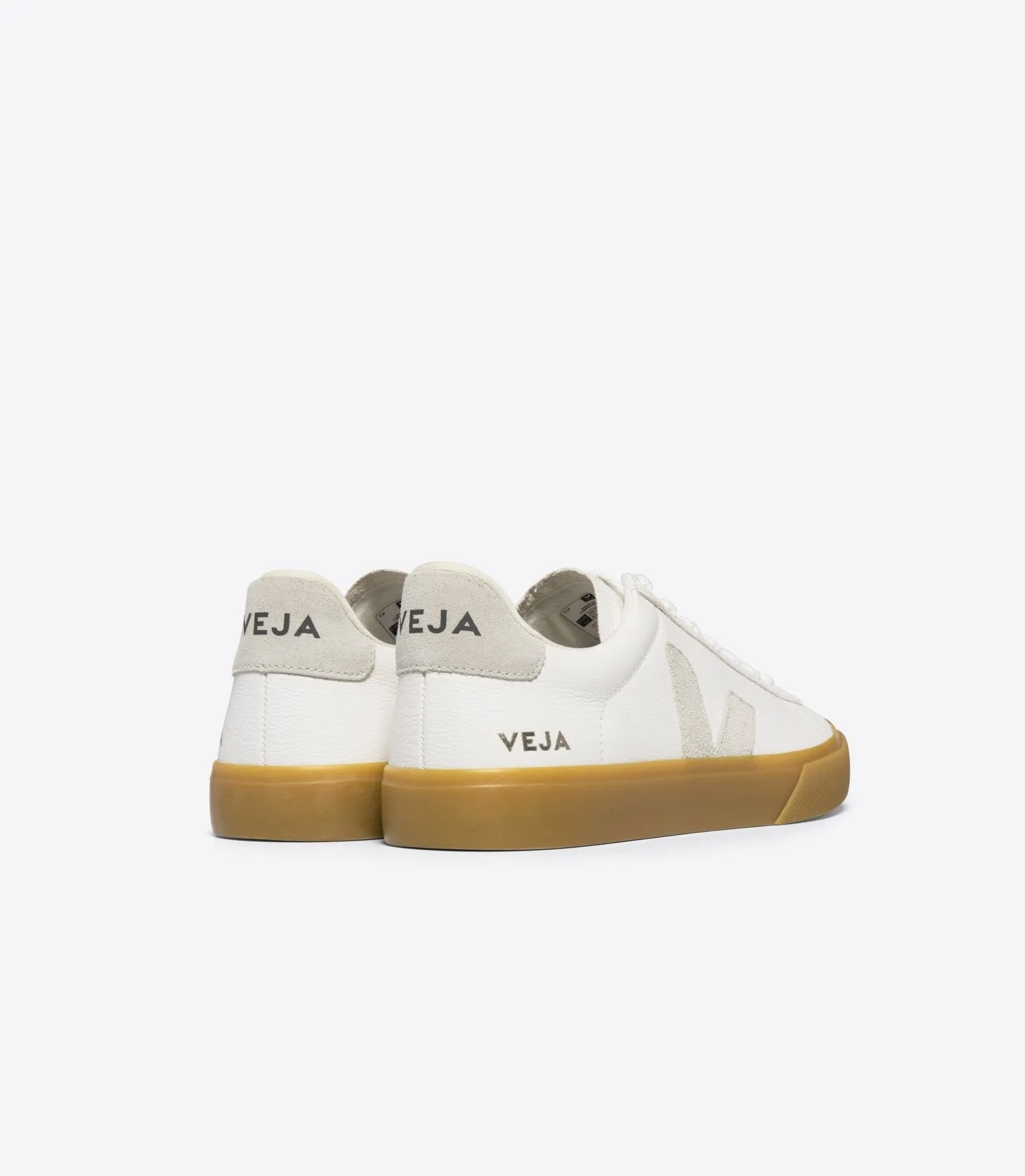 Veja Campo Low Top Leather Sneakers in White   Silver Gum