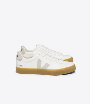 Veja Campo Low Top Leather Sneakers in White   Silver Gum