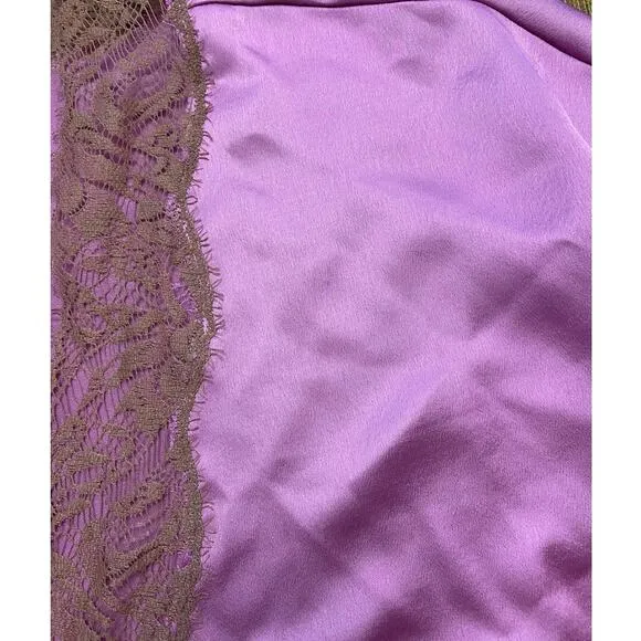Victoria’s Secret NWT Lace Short Kimono Robe Womens M/L‎ Purple Brown