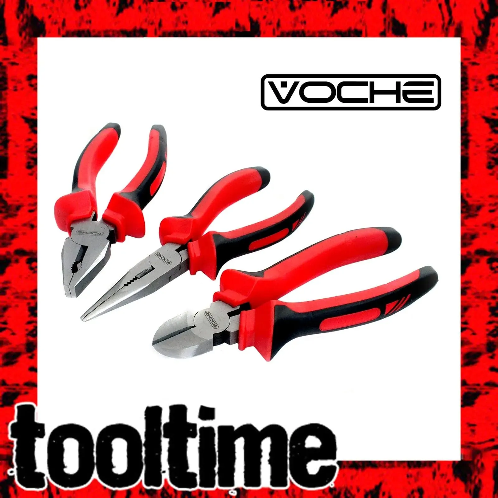 Voche Heavy Duty 150mm 6" Combination Long Nose Side Cutter Pliers Set 3PC