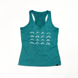 Women's 16 Mountains Upcycled Tank in Heather Teal (Medium)