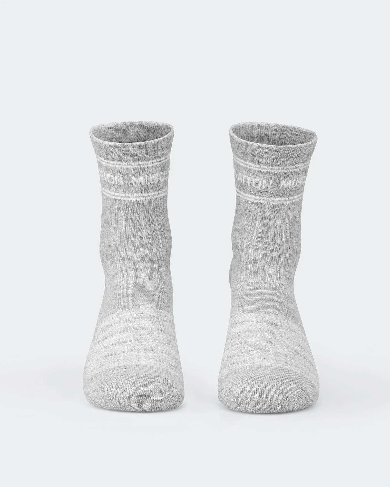 Womens Stripe Crew Sock (2x Pack) - Black/ Grey Marl