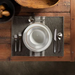 Wool Striped Placemat - Mule/Pearl Grey