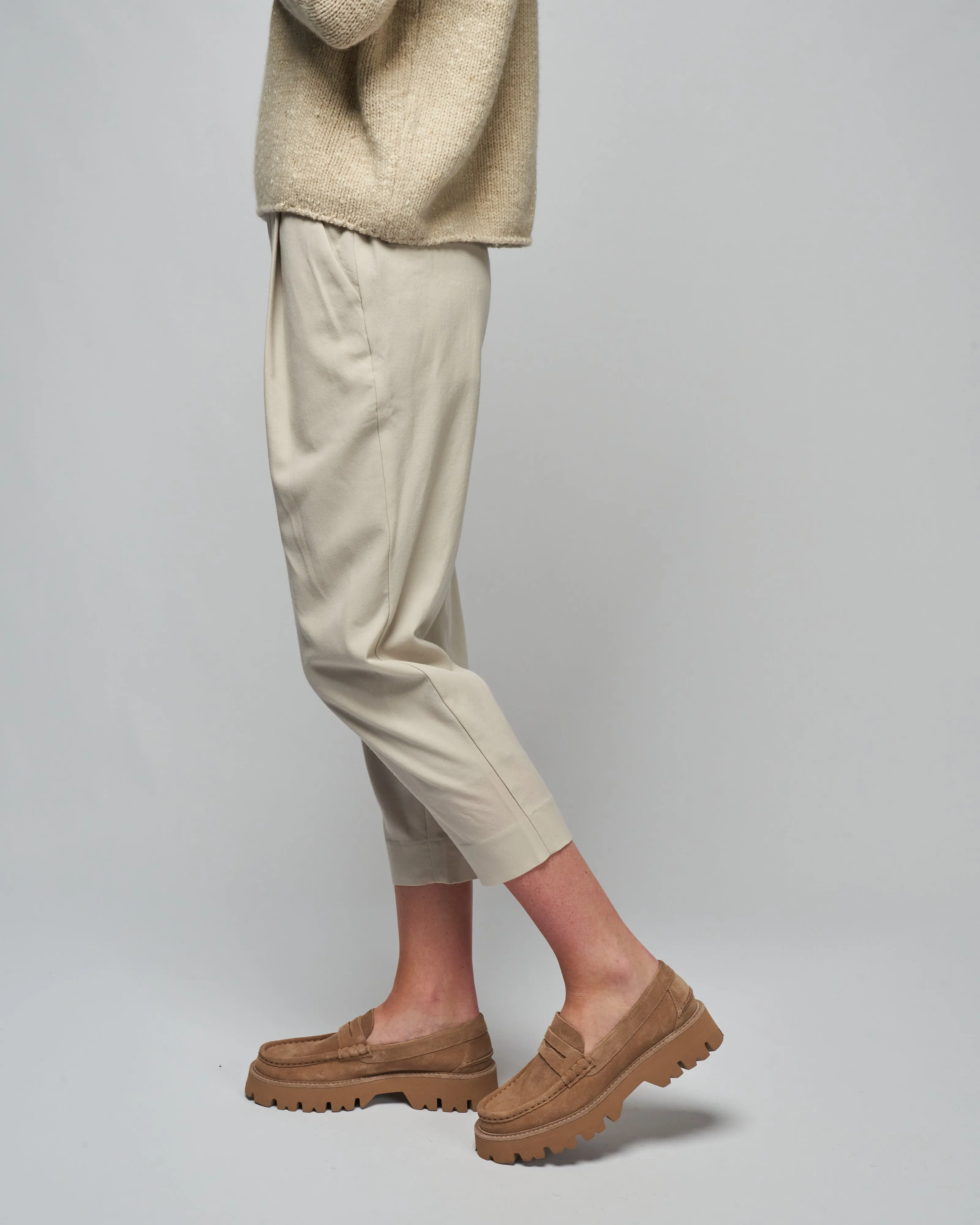 wool tapered pants - ecru