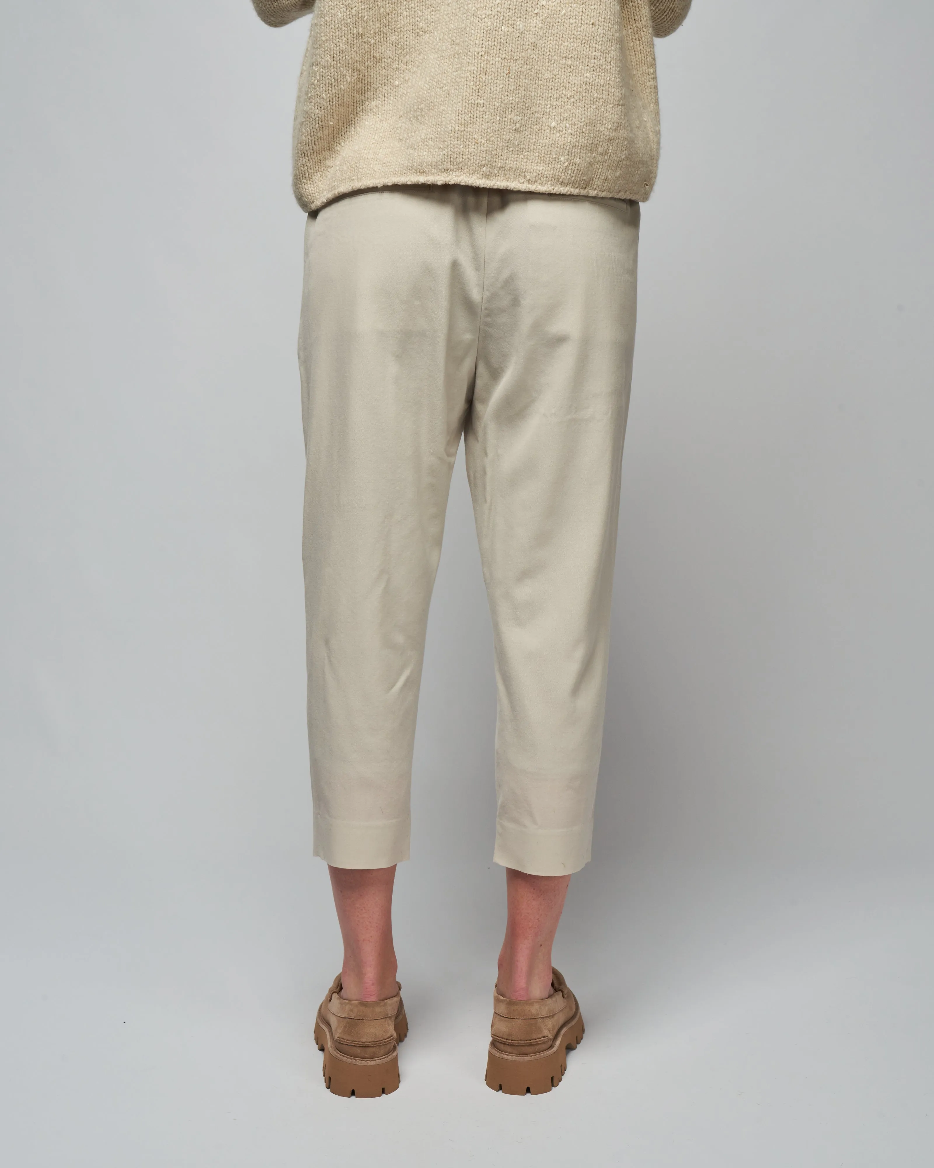 wool tapered pants - ecru