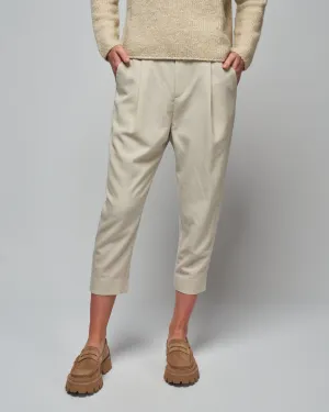 wool tapered pants - ecru