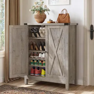 YITAHOME Shoe Cabinet with Doors, Farmhouse 5-Tier Shoe Storage Cabinet for Entryway, Large Capacity Wooden Shoes Rack Organizer for Entryway/Hallway/Closet, Old Oak - new